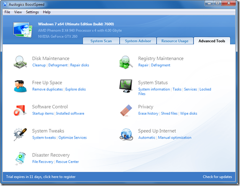 BoostSpeed5 Advanced Tools thumb [Giveaway] Auslogics BoostSpeed 5 PC Optimization Software to Speed up your Windows machine.
