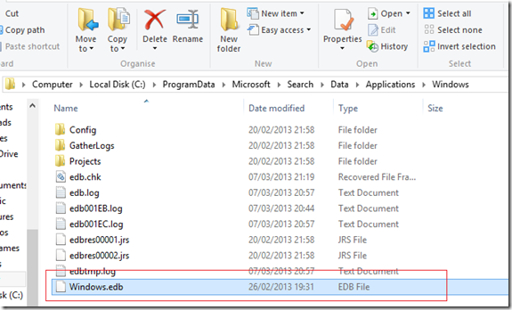 Windows.edb file
